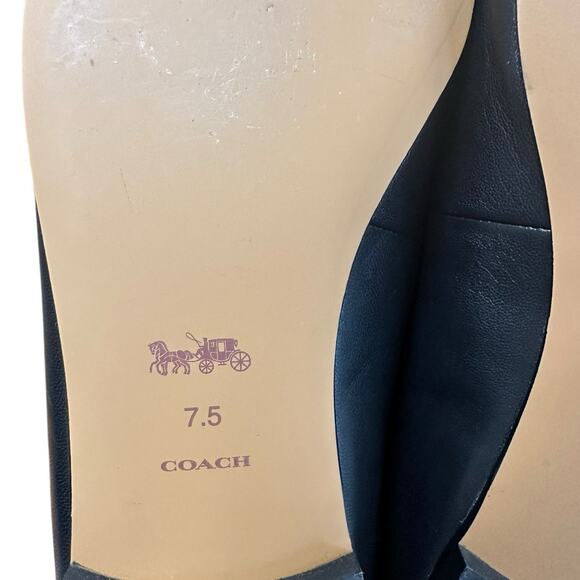 COACH Sienna Leather Slide Loafer Shoes Mule Clog Black Gold Luxury Women Sz 7.5 - Picture 16 of 16